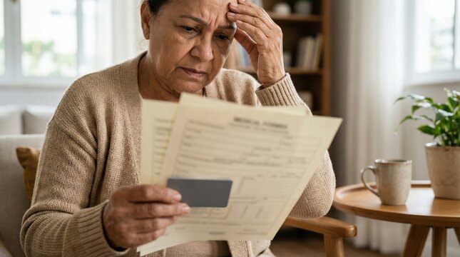 Medical Bill Stress and Payment Worry for Brazilian Elderly Woman