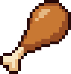 Fototapeta premium Pixel Art Beef Steak Meat Illustration