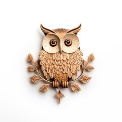 Obraz premium Brooch of owl handicraft animal bird.