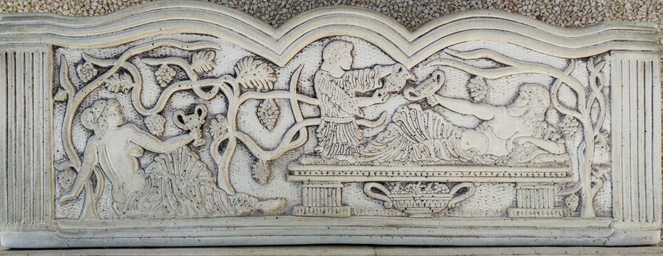 Greek sarcophagus with a Bacchic scene