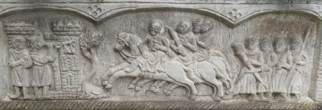 Fighting medieval scene