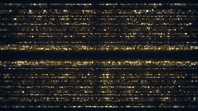 Abstract Gold Luxury Sparkling Background
Animation of a gold abstract luxury background with elegant sparkling and shining particles lines shifting over a dark background in a seamless loop