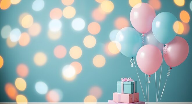 Title festive birthday background with colorful balloons and presents perfect for celebrations description a vibrant and cheerful birthday background featuring
