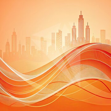 abstract vector background with city