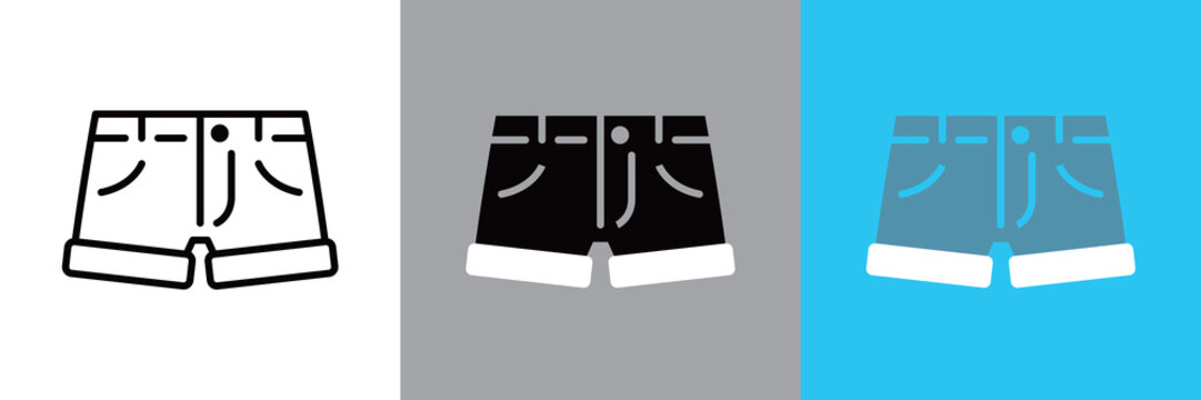 デニムショートパンツのシンプルなアイコン