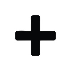 Obraz premium Plus silhouette icon vector illustration. 