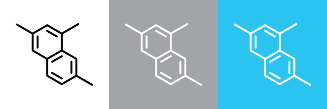 シンプルな化学構造のラインアイコン
