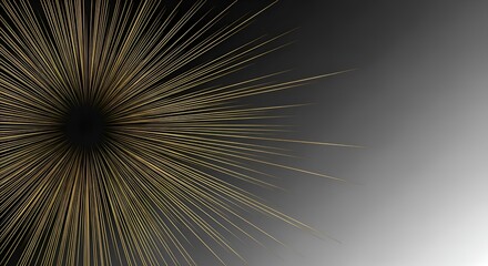 Naklejka premium Abstract Golden Starburst Explosion on Dark Gradient Background
