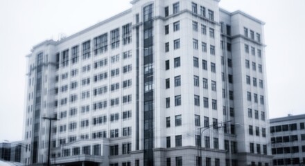 Fototapeta premium Abstract Motion Blur of a Modern White Office Building Exterior