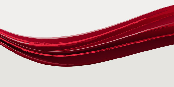 Abstract red wave with flowing lines against a light background