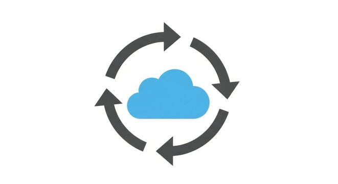 Cloud storage sync icon with circular arrows