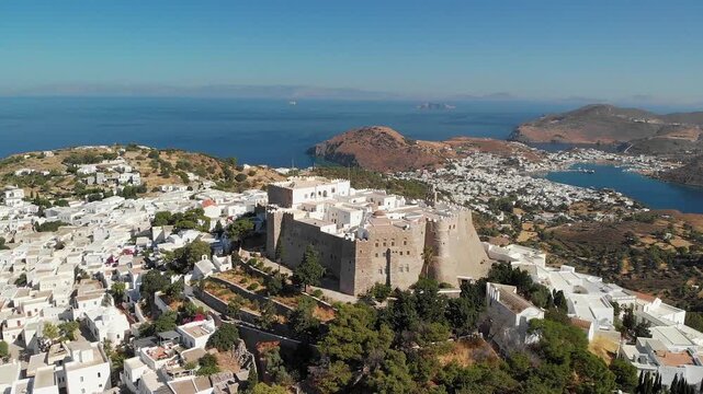 The Monastery of Saint John the Theologian who wrote the Book of the Revelation in Chora of Patmos island, Greece