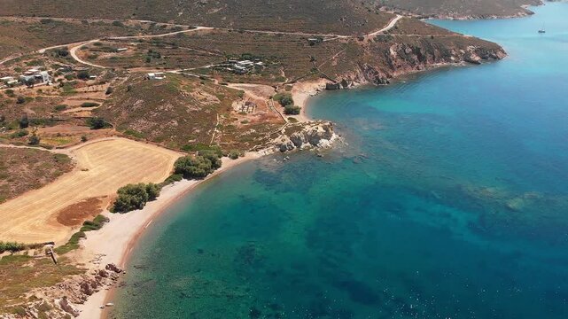 Didimes beach in Patmos island, Greece