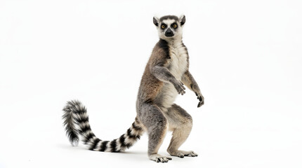 Fototapeta premium Curious lemur standing on its hind legs