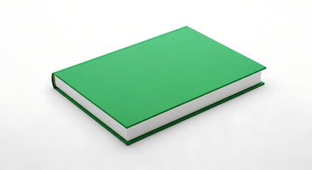 Fototapeta premium Green book isolated on white background with copy space for design and text