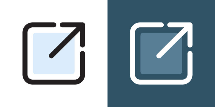 Scaling arrow icon in flat style. Expand size vector illustration on isolated background. Scale button sign business concept.