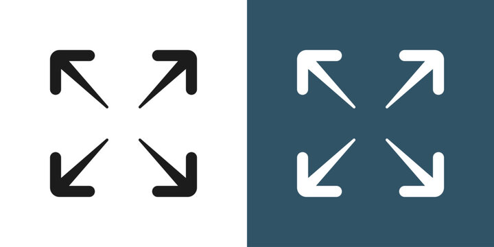 Scaling arrow icon in flat style. Expand size vector illustration on isolated background. Scale button sign business concept.