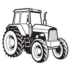 Obraz premium modern agricultural tractor with front loader vector illustration