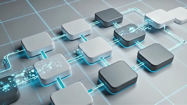 Automation Workflow Transition from Manual Process to AI Driven System Efficiency Concept