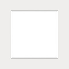 Obraz premium Minimalist white square frame on transparent background for design templates