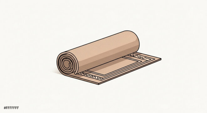 Rolled fabric textile material roll vector illustration