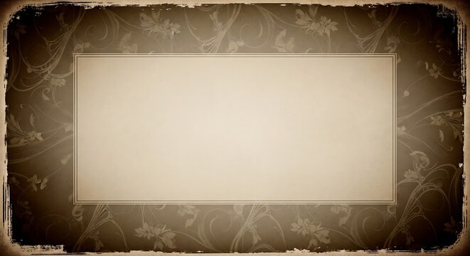 Vintage textured frame with decorative elements and copy space background