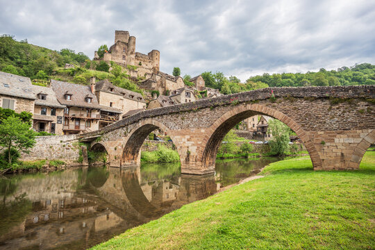 Belcastel village, medieval bridge and castle, one of the most beautiful villages of - France