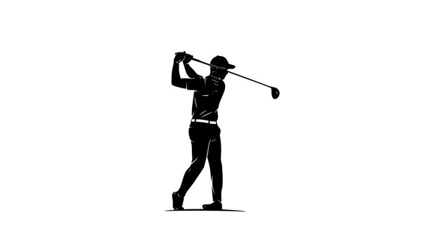 Golf Player Silhouette Vector Illustration
