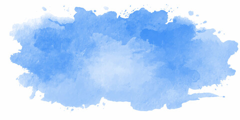 An abstract watercolor background blending light blue textures with bright white fluffy clouds to evoke a clear summer sky and a beautiful atmosphere of sunny heaven © jaduuu