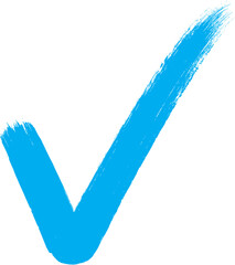 Light blue hand drawn checkmark brushstroke © almamun366