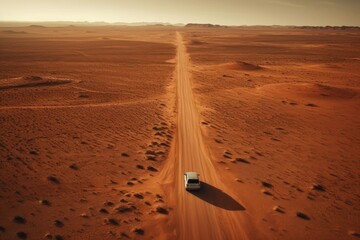Naklejka premium Road trip in desert transportation automobile outdoors.