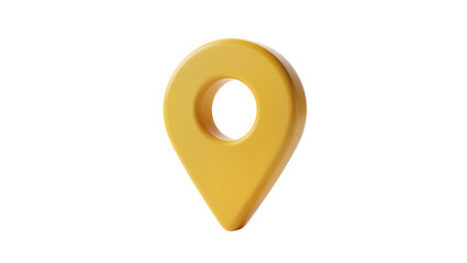 Yellow 3D map pin marker, isolated on transparent background © Piotr