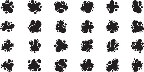 Fototapeta premium Black paw prints on white background seamless pattern design