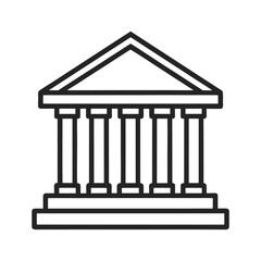 Fototapeta premium Bank Building Outline Vector Icon