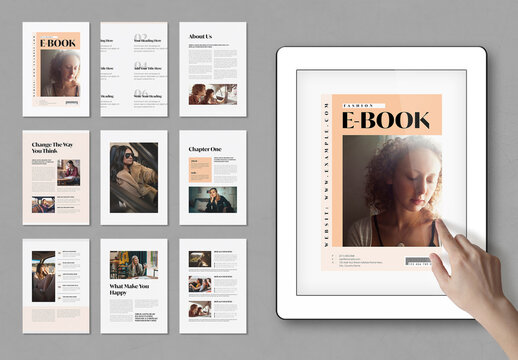 Elegant Fashion EBook Template Layout with Magazine Style