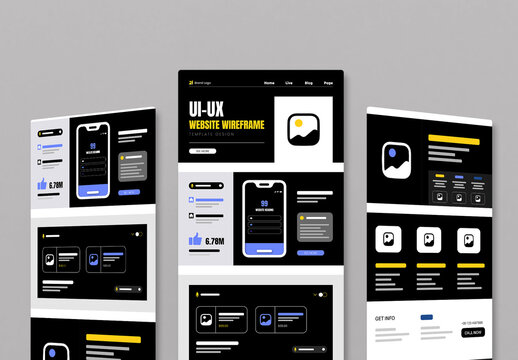 UI UX Website Wireframe Kit for Modern Web Design
