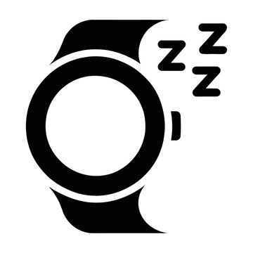Vector of a smartwatch displaying sleep mode with zzzs