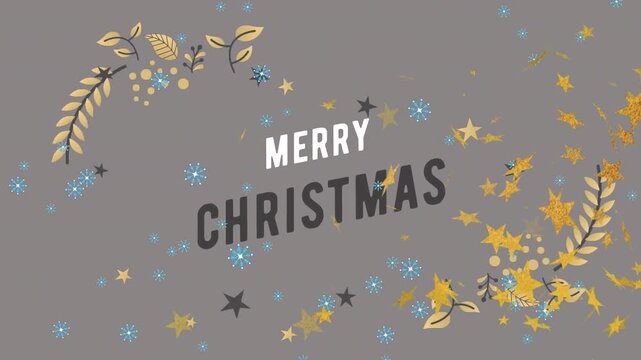 Animation of christmas greetings text and decoration