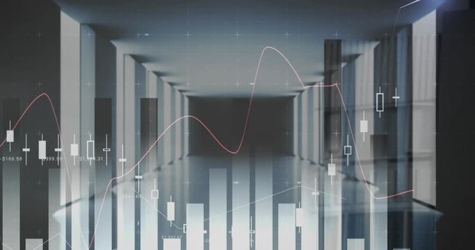 Animation of statistical data processing against empty office