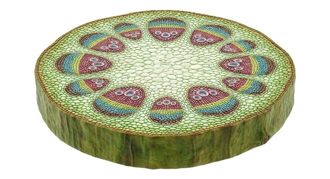 Detailed 3D Anatomy of a Dicot Plant Stem Cross-Section on White Background