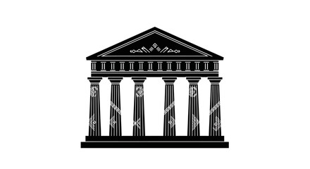 Fototapeta premium Ancient Greek Temple Front Facade Architecture.