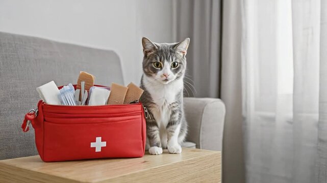 Cat first aid kit.