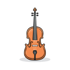 Fototapeta premium Acoustic wooden violin with strings and bridge a classic string instrument illustration
