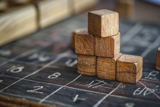 Math game wood number.