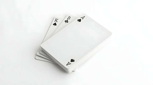 Set of Playing Cards with Blank Faces on a White Background for Game and Entertainment