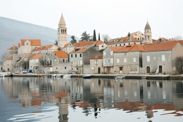 Obraz premium Croatia architecture waterfront cityscape.