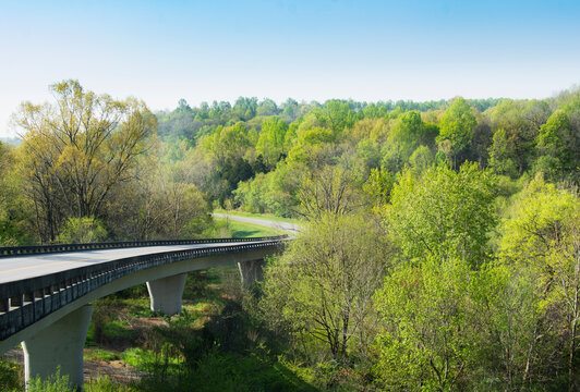 Natchez Trace Parkway viaduct crossing landscape