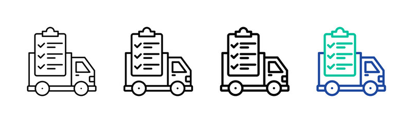 Naklejka premium Logistics Planning Icon Collection Different Style Outline