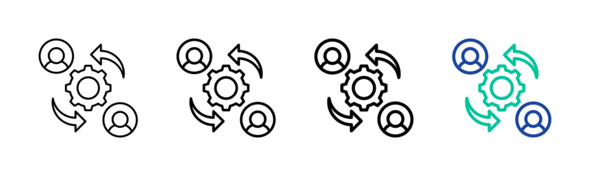 Vendor Management Icon Collection Different Style Outline