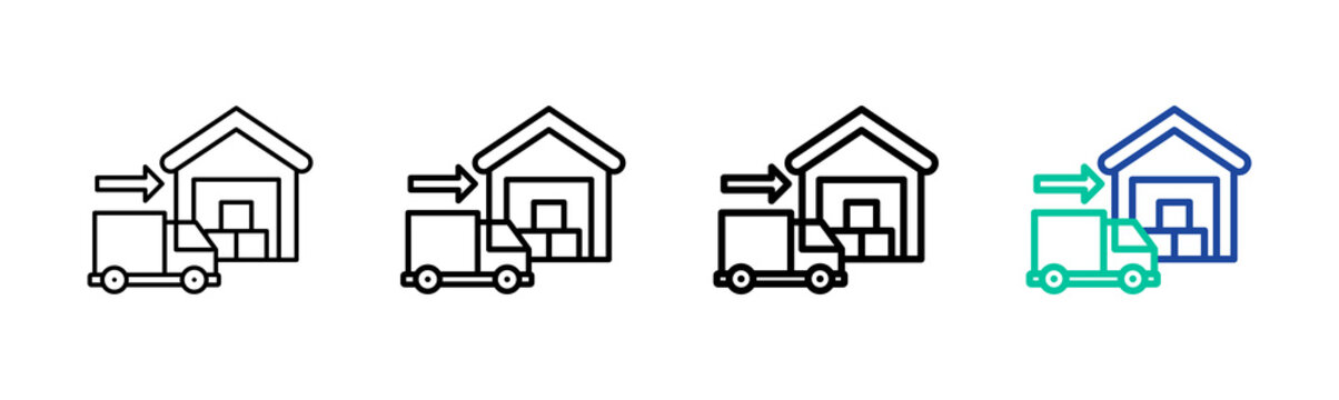 Inbound Logistics Icon Collection Different Style Outline